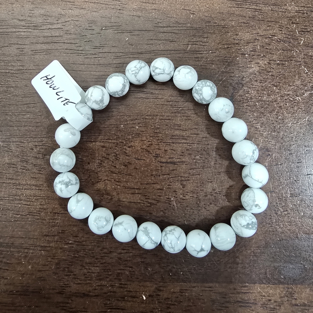 Howlite Crystal Bracelet 8 mm